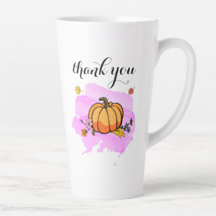 cool cute modern yellow pumpkin lovers word art latte mug