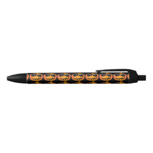 Cool Cute Orange Halloween Pumpkin Pattern Black Ink Pen