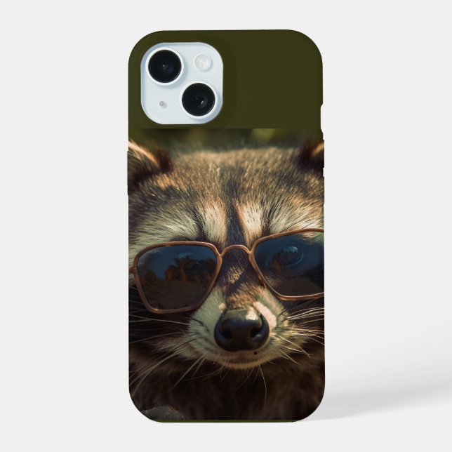Cool Cute Raccoon en lunettes Animal Humour Art (Verso)