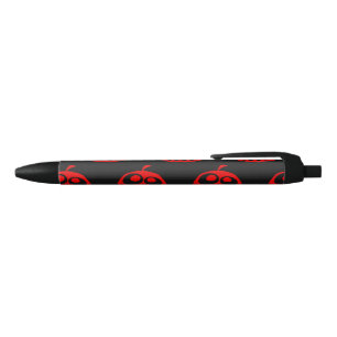 Cool Cute Red Halloween Pumpkin Pattern Black Ink Pen