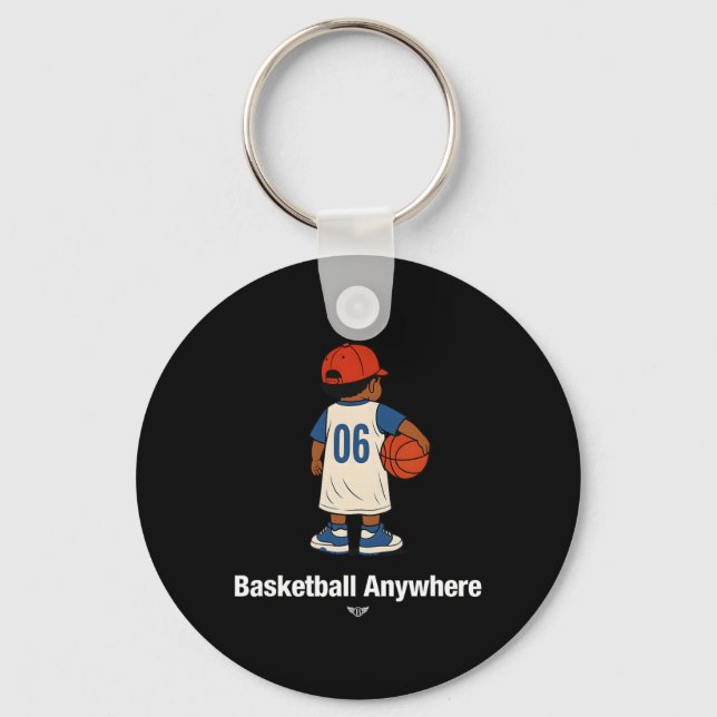 Cool Cute Sketll Anywhere With A Sketll Kid Player Keychain (Front)