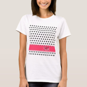Cool cute trendy monogram grey large polka dots T-Shirt