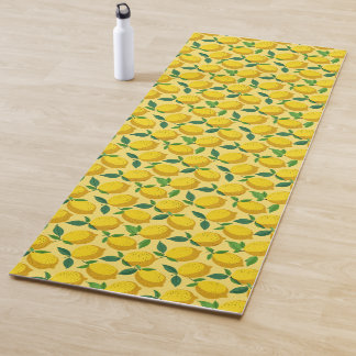 Cool cute yellow lemons fruit yoga mat