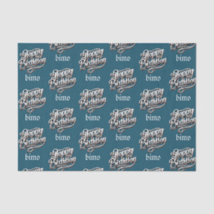 cool cyan happy birthday elegant and luxury tissue paper