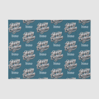 cool cyan happy birthday elegant and luxury tissue paper