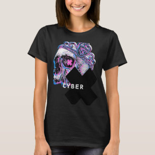 Cool Cyber X Skull Illustration Outfit Graphic Sty T-Shirt