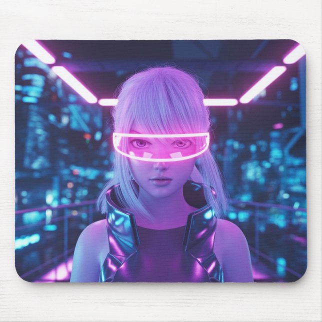 Cool Cyberpunk Anime Mousepad (Front)