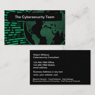 Cool Cybersécurité Cartes de visite de la défense