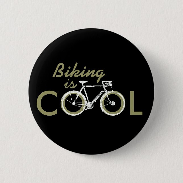 cool cycle, biking 2 inch round button (Front)
