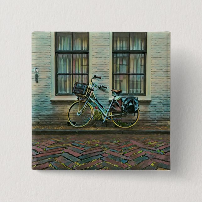Cool cyclist gifts 2 inch square button (Front)