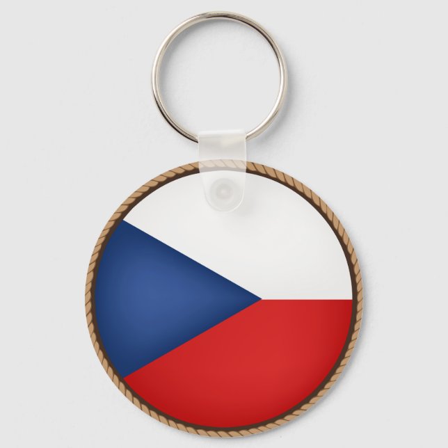 Cool Czech Republic Flag Seal Keychain (Front)