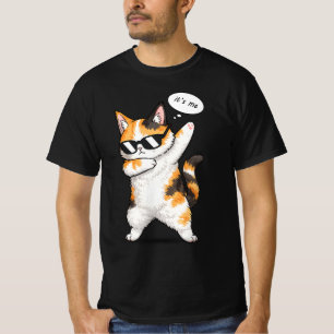 Cool Dabbing Calico Cat Wearing Sunglasses T-Shirt