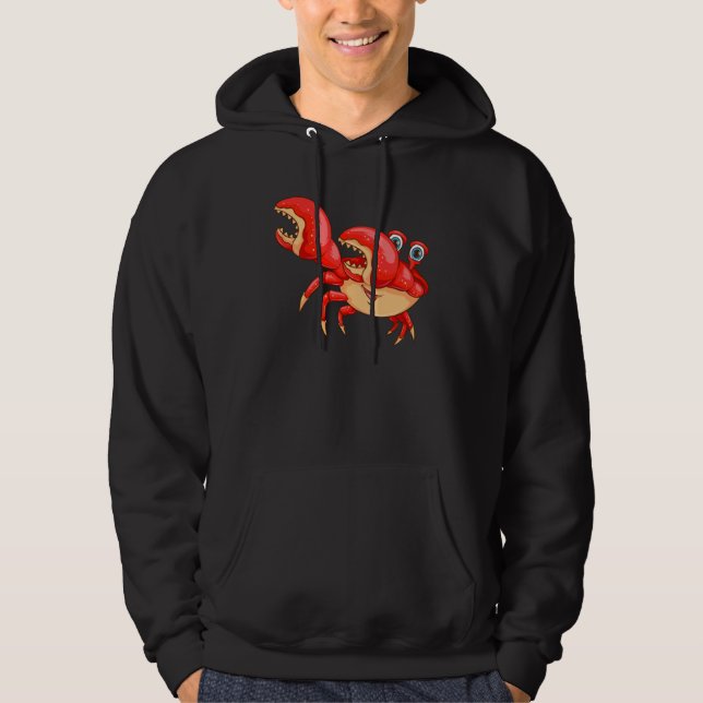 Cool Dabbing Crab Funny Dancer Sea Creature Hoodie (Front)
