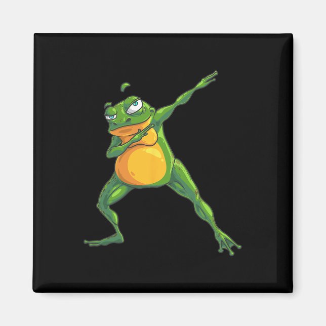Cool Dabbing Frog Funny Hip-hop Tadpole Dancing Lo Magnet (Front)