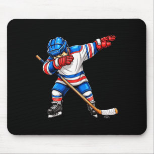 Cool Dabbing Hockey Player Boys Kids Ice Hockey Mouse Pad
