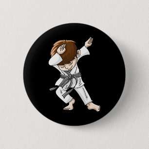 Cool Dabbing Karate Boy Funny Hip-hop Judo Dancing 2 Inch Round Button