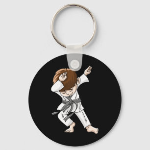 Cool Dabbing Karate Boy Funny Hip-hop Judo Dancing Keychain