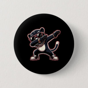 Cool Dabbing Panther Black Wearing Cool Sungles 2 Inch Round Button