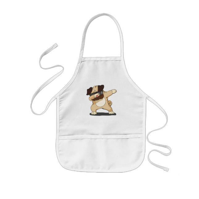 Cool Dabbing Pug with Sunglasses Kids Apron (Front)