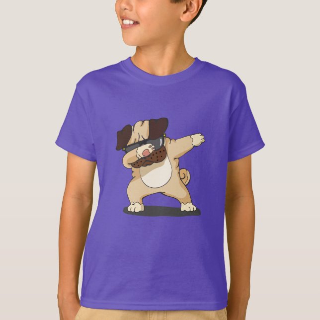 Cool Dabbing Pug with Sunglasses Shirt (Front)