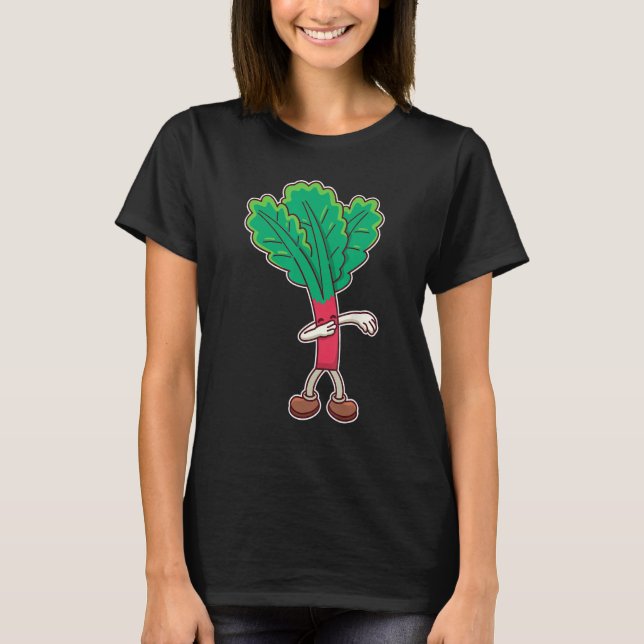 Cool Dabbing Rhubarb Vegetable T-Shirt (Front)