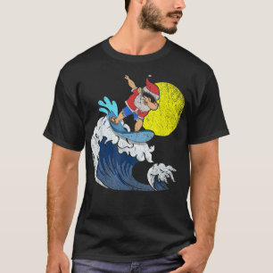 Cool Dabbing Santa Claus Surfing Funny Christmas I T-Shirt