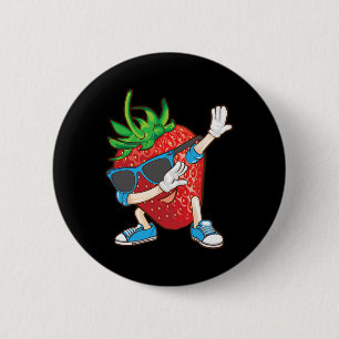 Cool Dabbing Strawberry Funny Love Dancer Sweet Fr 2 Inch Round Button