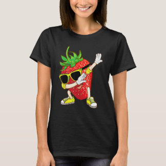 Cool Dabbing Strawberry Funny Love Dancer Sweet Fr T-Shirt
