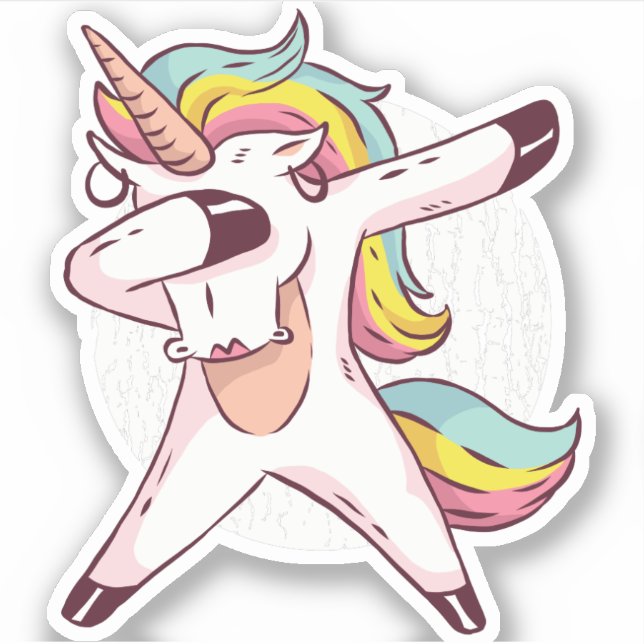 Cool Dabbing Unicorn Rainbow Trendy Dance Moves (Front)