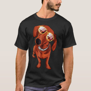 Cool Dachshund Dog Wearing Sunglasses T-Shirt