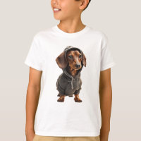 Cool Dachshund in Hoodie Kids