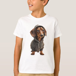 Cool Dachshund in Hoodie Kids T-Shirt