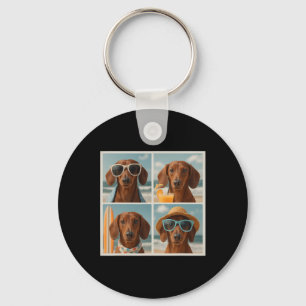 Cool Dachshunds Sungles Cute Dogs Vacation Beach S Keychain