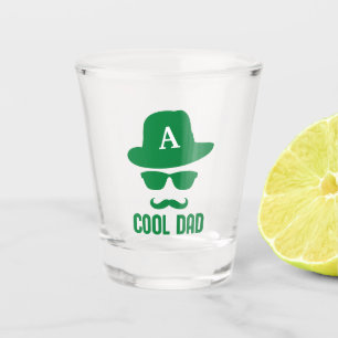 Cool Dad Best DAD Ever beard moustache Monogram Ha Shot Glass