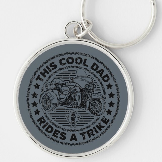 Cool Dad Biker Trike Keychain (Front)