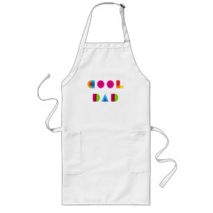 Cool Dad Colourful Geometric Pattern Typography Long Apron