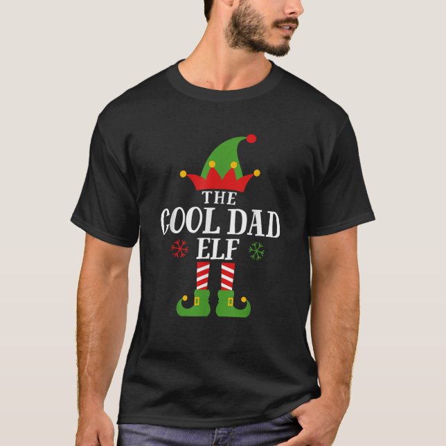 Cool Dad Elf Funny Matching Family Christmas Pajam T-Shirt (Front)
