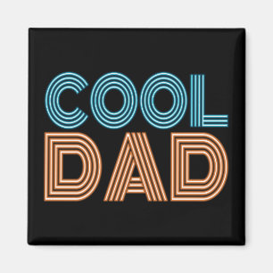 Cool Dad Father's Day Neon Typography Magnet