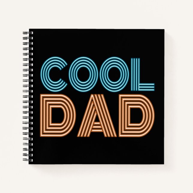 Cool Dad Father's Day Neon Typography | Notebook (Front)