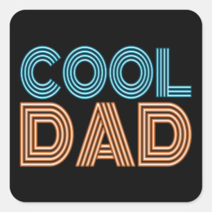 Cool Dad Father's Day Neon Typography   Sticker