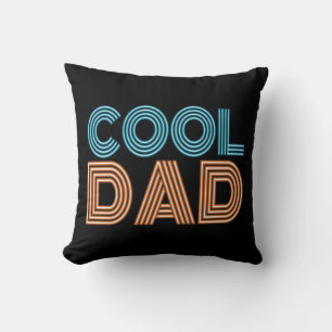 Cool Dad Father's Day Neon Typography Throw Pillow