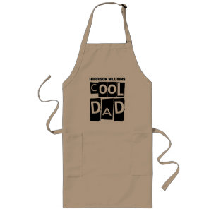 Cool Dad Funny Typography Add Name or Text Long Apron