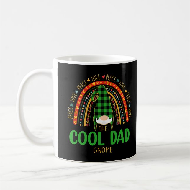 Cool Dad Gnome Rainbow Matching Family Peace Love  Coffee Mug (Left)