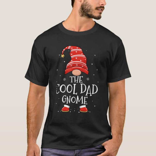 Cool Dad Gnome Xmas Family Matching Plaid Christma T-Shirt (Front)
