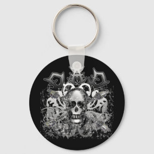 Cool DAD in Heavy Metal Style Tshirts and Gifts Keychain