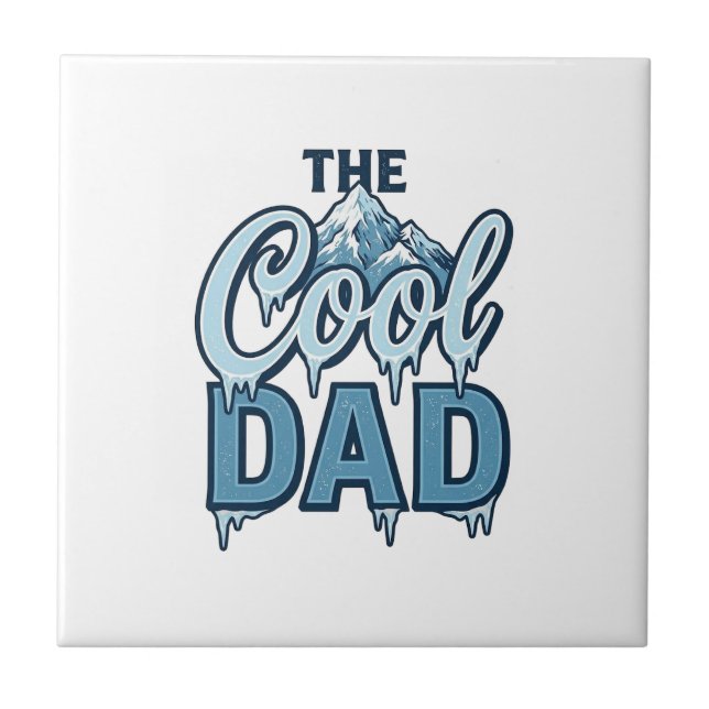 Cool Dad Mountain Vintage Graphic Design_1 Tile (Front)