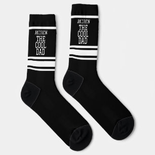 Cool Dad Personalized Black Striped Socks