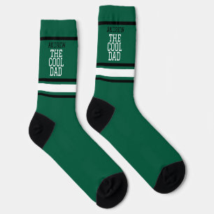 Cool Dad Personalized Green Socks
