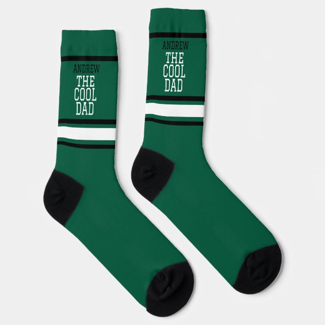 Cool Dad Personalized Green  Socks (Right)