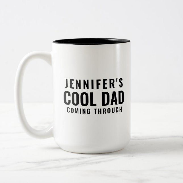Cool Dad Personalized Tall Two-Tone Coffee Mug (Left)